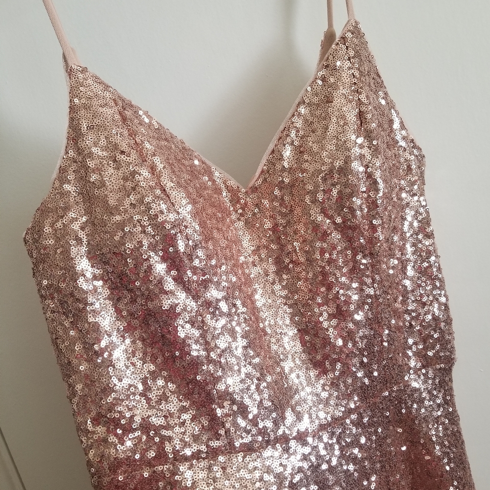 Rose Gold Sequin, Short Dress, Size 10